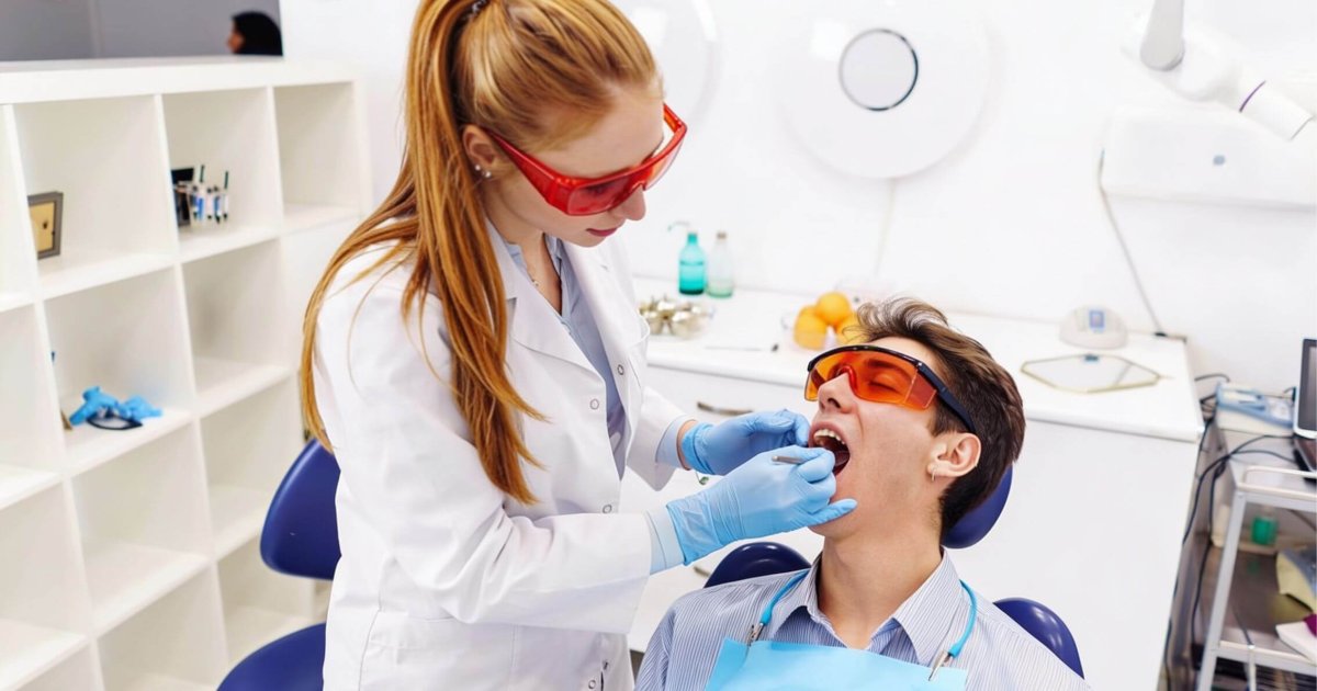 Campbelltown dentist assessing gum recession